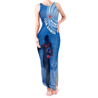 Custom Samoa Rugby Tank Maxi Dress Pacific 2023 Go Toa Samoa LT14 Women Blue - Polynesian Pride