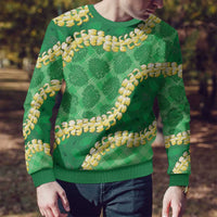 Green Palaka Hawaii Mele Kalikimaka Ugly Christmas Sweater Ohia Lehua Monstera Puakenikeni Lei - Polynesian Pride