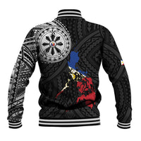 Philippines Strong Baseball Jacket Filipino Map Polynesian Tattoo - Polynesian Pride