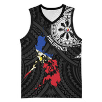 Philippines Strong Basketball Jersey Filipino Map Polynesian Tattoo - Polynesian Pride