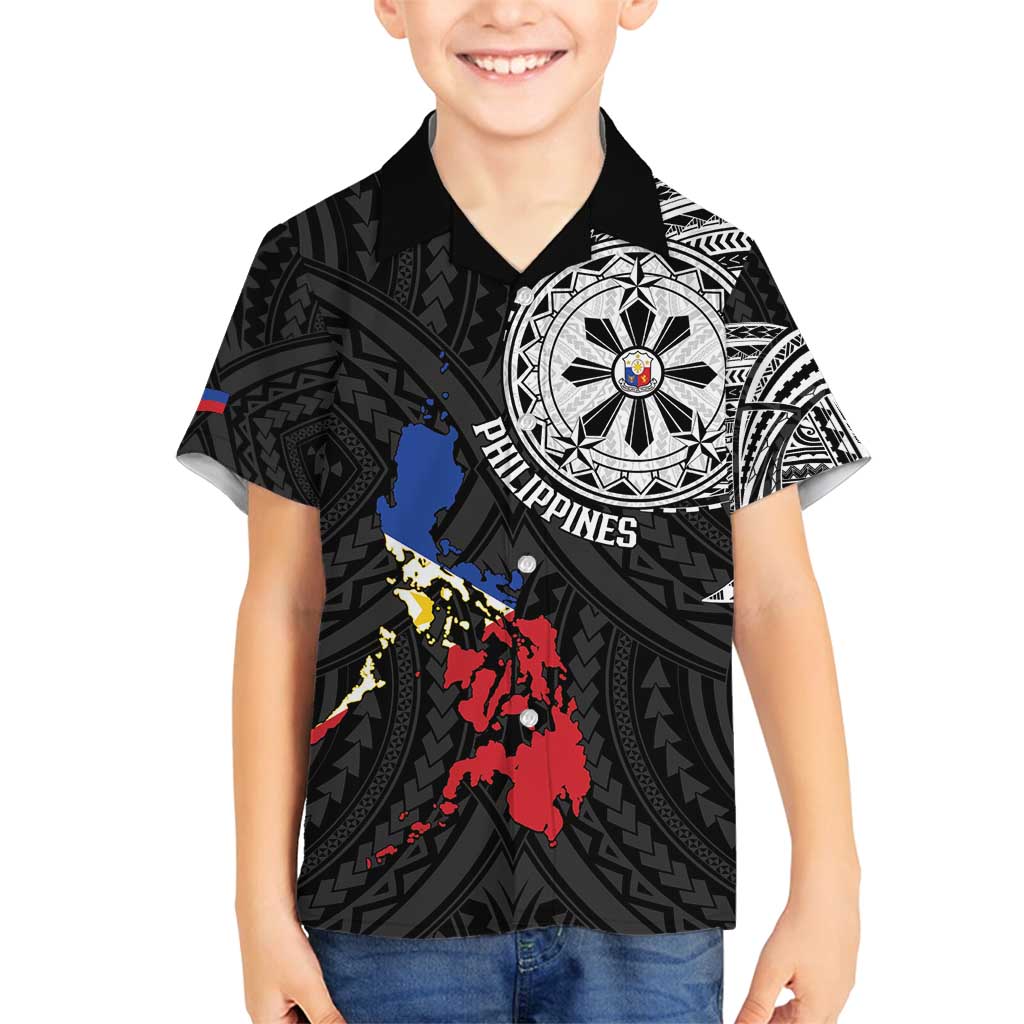 Philippines Strong Family Matching Long Sleeve Bodycon Dress and Hawaiian Shirt Filipino Map Polynesian Tattoo - Polynesian Pride