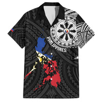 Philippines Strong Family Matching Off The Shoulder Long Sleeve Dress and Hawaiian Shirt Filipino Map Polynesian Tattoo - Polynesian Pride