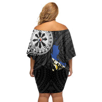 Philippines Strong Family Matching Off Shoulder Short Dress and Hawaiian Shirt Filipino Map Polynesian Tattoo - Polynesian Pride