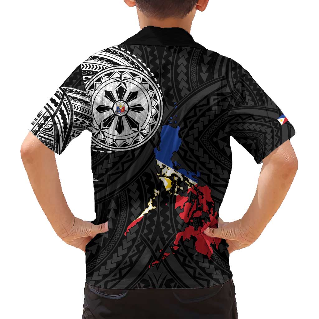 Philippines Strong Family Matching Short Sleeve Bodycon Dress and Hawaiian Shirt Filipino Map Polynesian Tattoo - Polynesian Pride