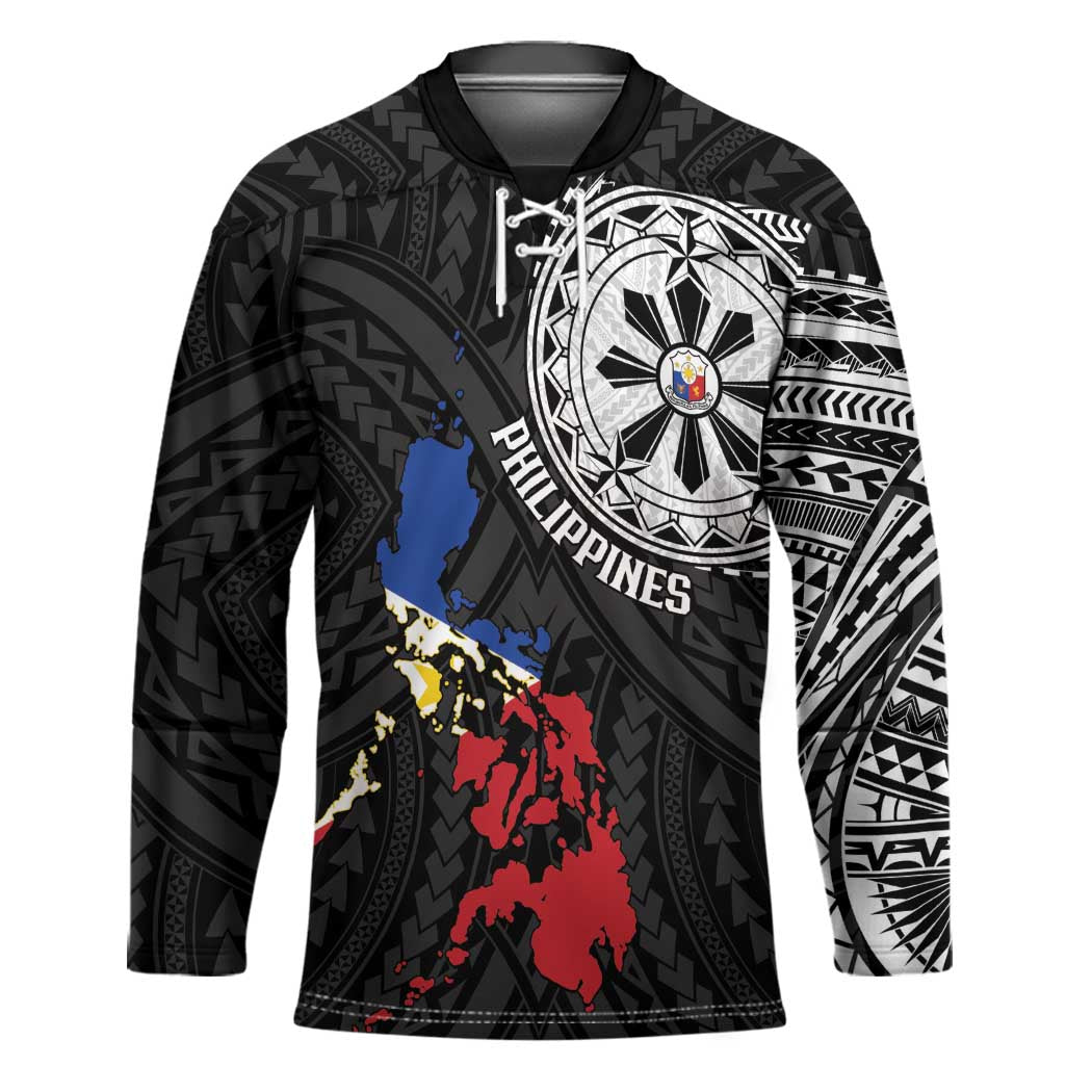 Philippines Strong Hockey Jersey Filipino Map Polynesian Tattoo - Polynesian Pride
