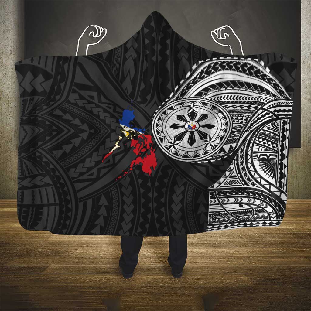 Philippines Strong Hooded Blanket Filipino Map Polynesian Tattoo - Polynesian Pride