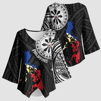 Philippines Strong Kimono Sleeve Blouse Filipino Map Polynesian Tattoo - Polynesian Pride