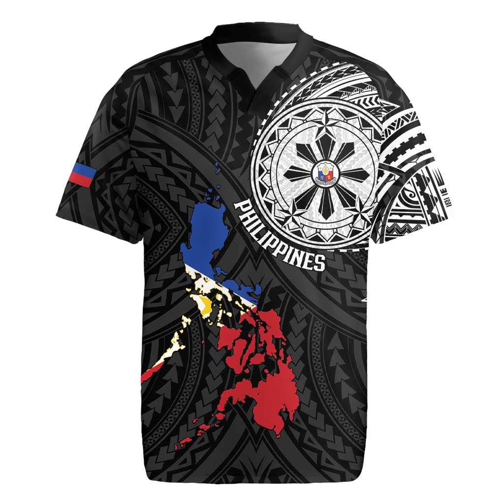 Philippines Strong Rugby Jersey Filipino Map Polynesian Tattoo - Polynesian Pride