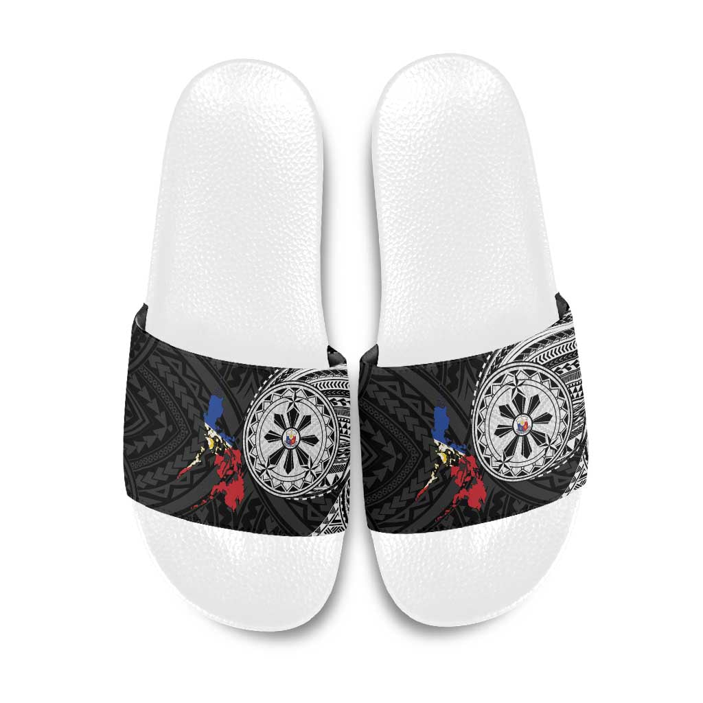 Philippines Strong Slide Sandals Filipino Map Polynesian Tattoo - Polynesian Pride