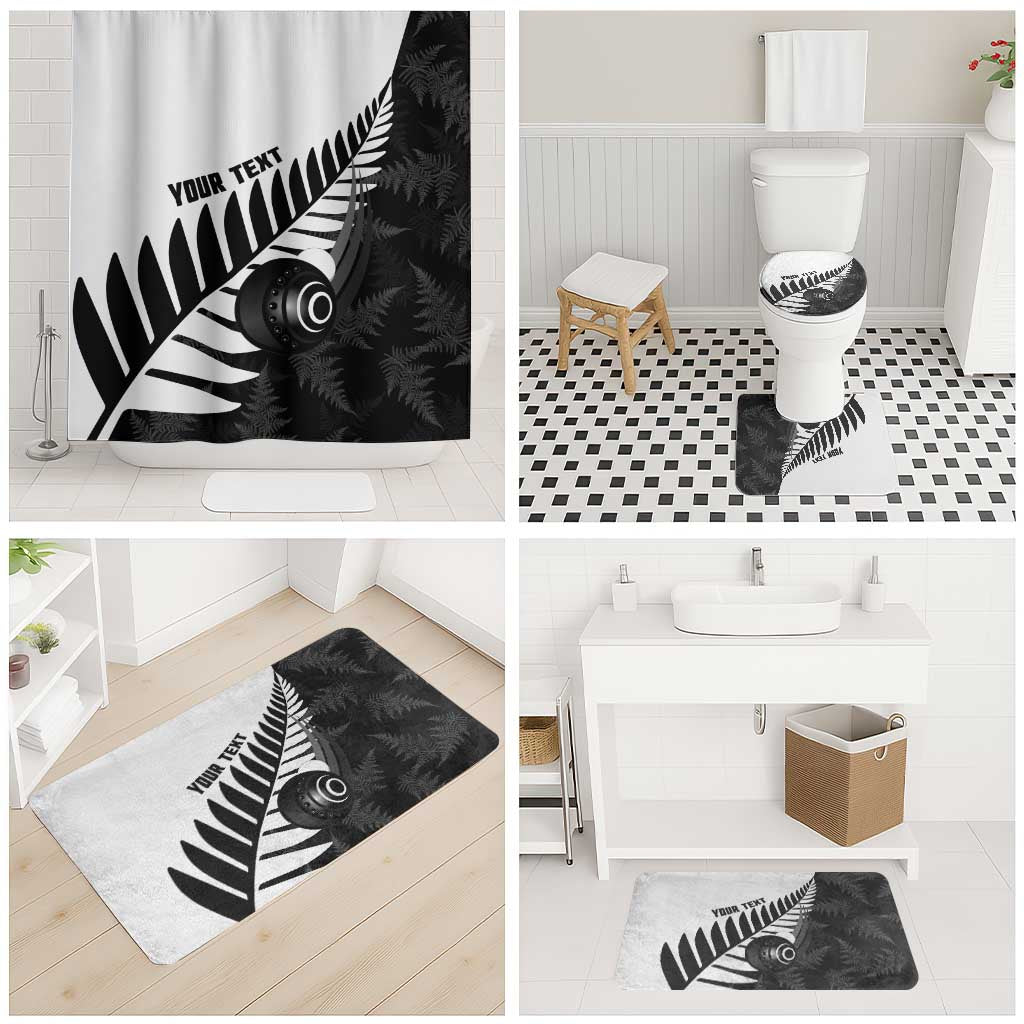 New Zealand Lawn Bowls Custom Bathroom Set Aotearoa Silver Fern - Polynesian Pride