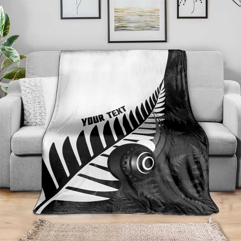 New Zealand Lawn Bowls Custom Blanket Aotearoa Silver Fern - Polynesian Pride