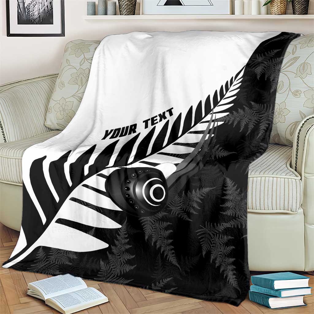 New Zealand Lawn Bowls Custom Blanket Aotearoa Silver Fern - Polynesian Pride