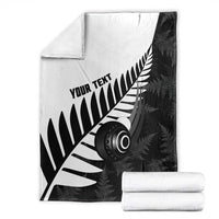 New Zealand Lawn Bowls Custom Blanket Aotearoa Silver Fern - Polynesian Pride