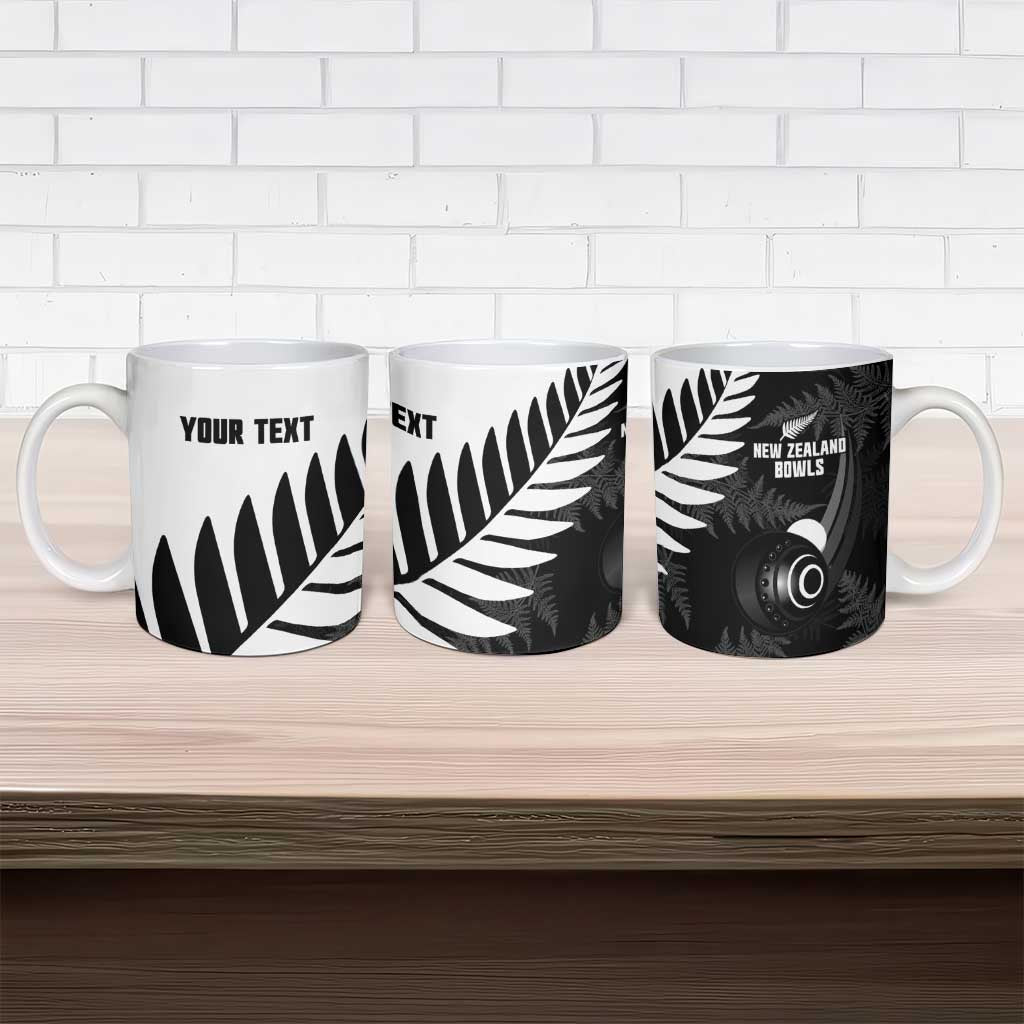 New Zealand Lawn Bowls Custom Ceramic Mug Aotearoa Silver Fern - Polynesian Pride