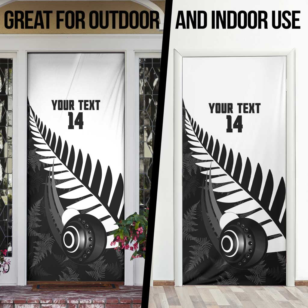 New Zealand Lawn Bowls Custom Door Cover Aotearoa Silver Fern - Polynesian Pride