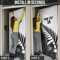 New Zealand Lawn Bowls Custom Door Cover Aotearoa Silver Fern - Polynesian Pride