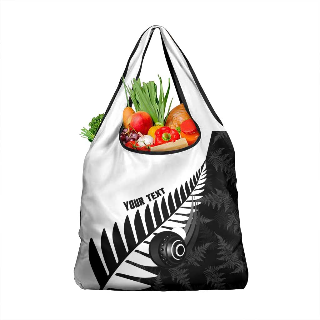 New Zealand Lawn Bowls Custom Grocery Bag Aotearoa Silver Fern - Polynesian Pride