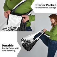 New Zealand Lawn Bowls Custom Grocery Bag Aotearoa Silver Fern - Polynesian Pride