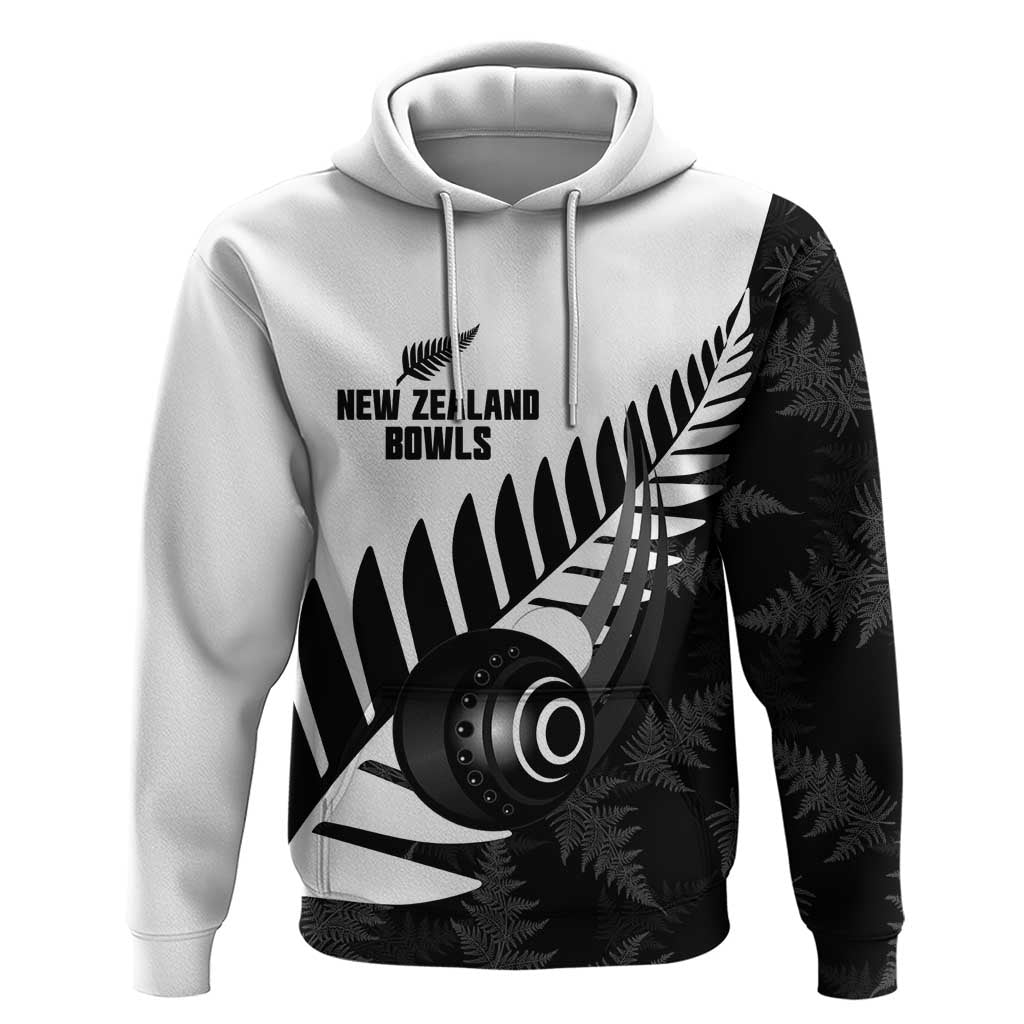 New Zealand Lawn Bowls Custom Hoodie Aotearoa Silver Fern - Polynesian Pride