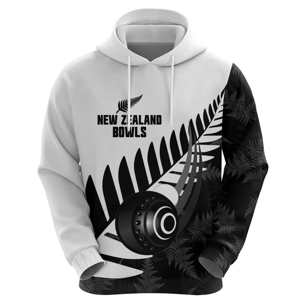 New Zealand Lawn Bowls Custom Hoodie Aotearoa Silver Fern - Polynesian Pride
