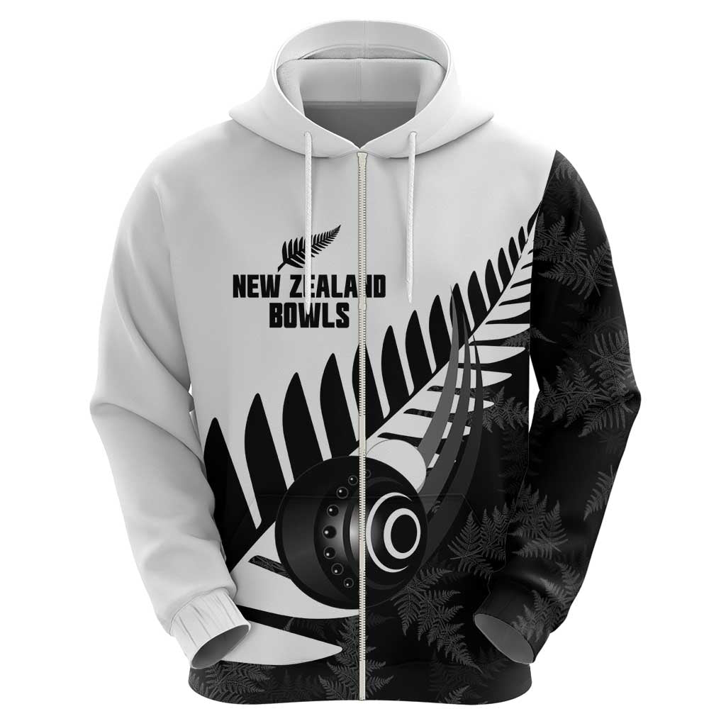 New Zealand Lawn Bowls Custom Hoodie Aotearoa Silver Fern - Polynesian Pride