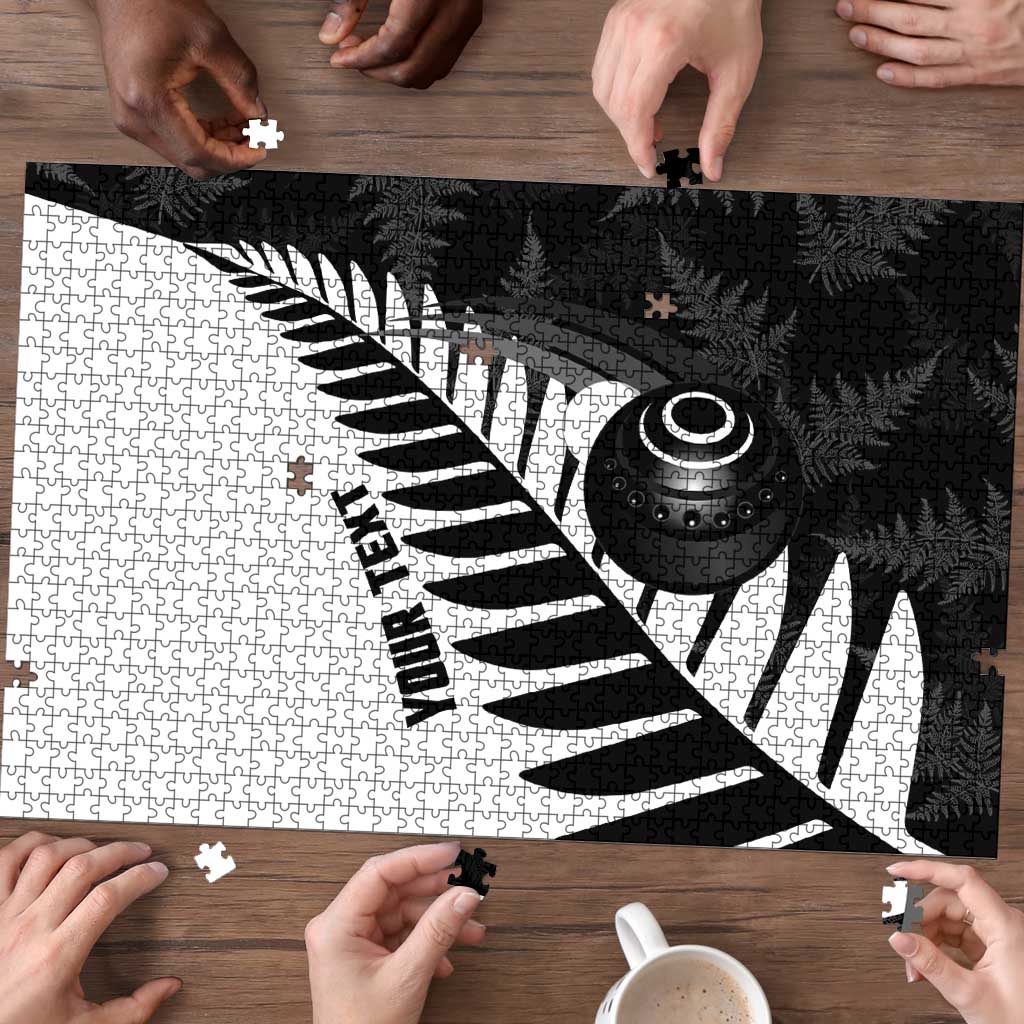 New Zealand Lawn Bowls Custom Puzzle Aotearoa Silver Fern - Polynesian Pride