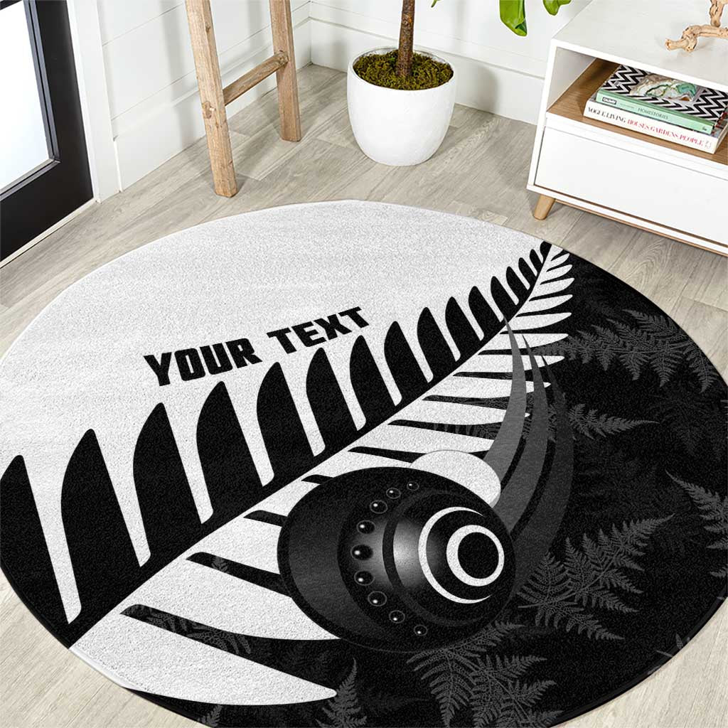 New Zealand Lawn Bowls Custom Round Carpet Aotearoa Silver Fern - Polynesian Pride