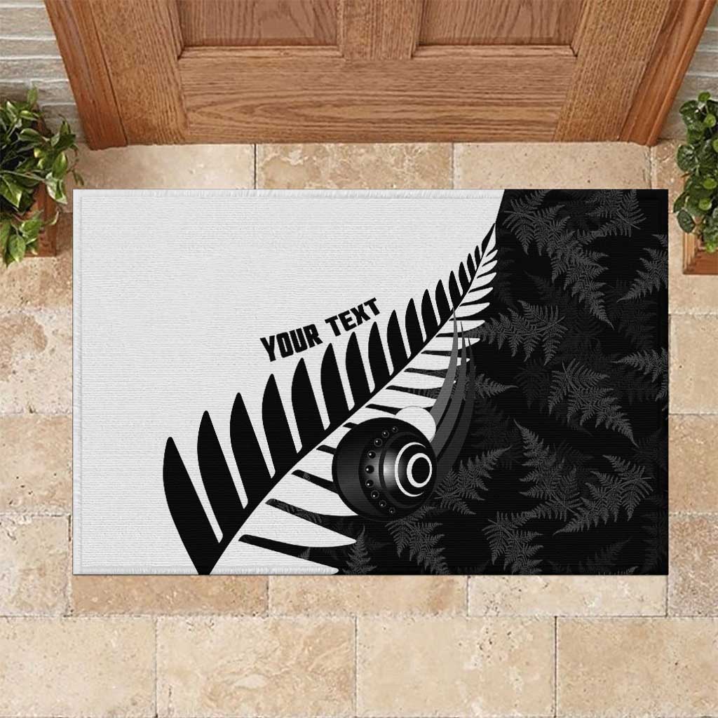 New Zealand Lawn Bowls Custom Rubber Doormat Aotearoa Silver Fern - Polynesian Pride