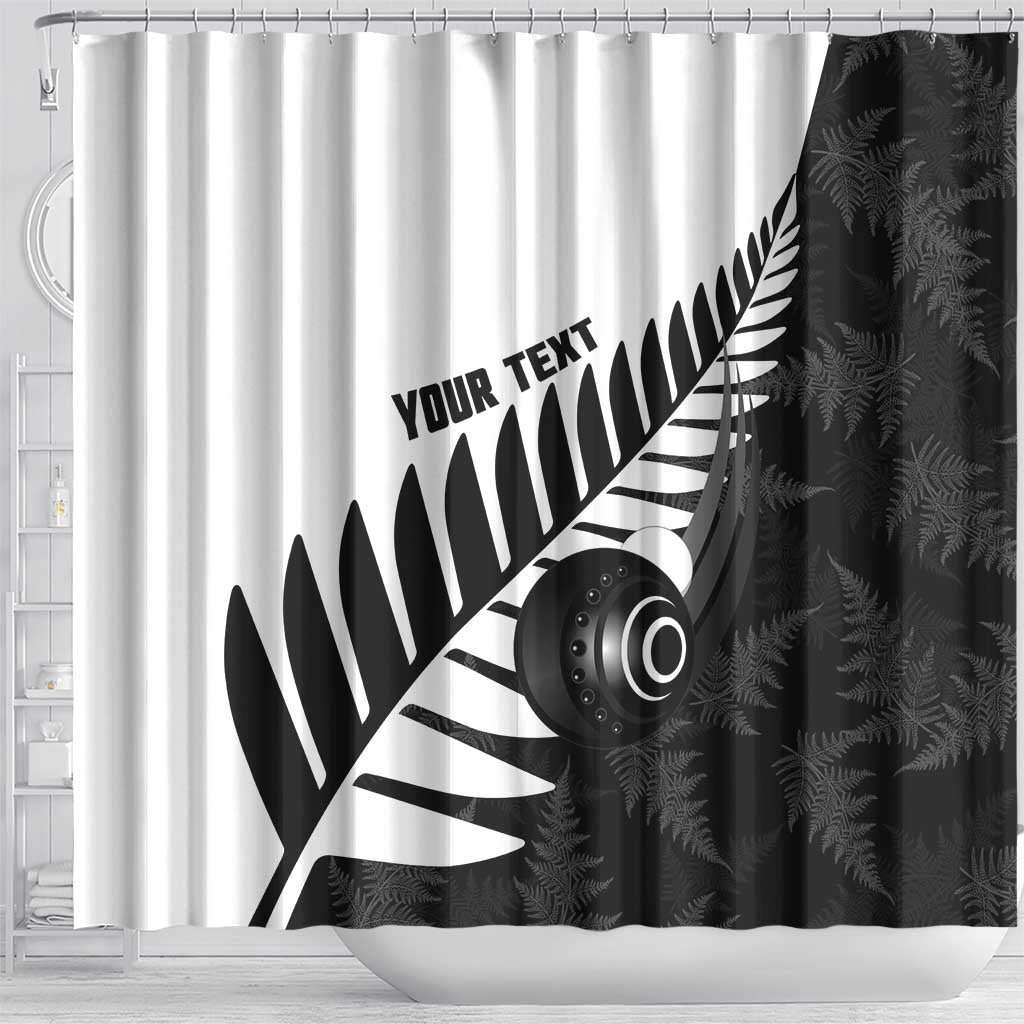 New Zealand Lawn Bowls Custom Shower Curtain Aotearoa Silver Fern - Polynesian Pride