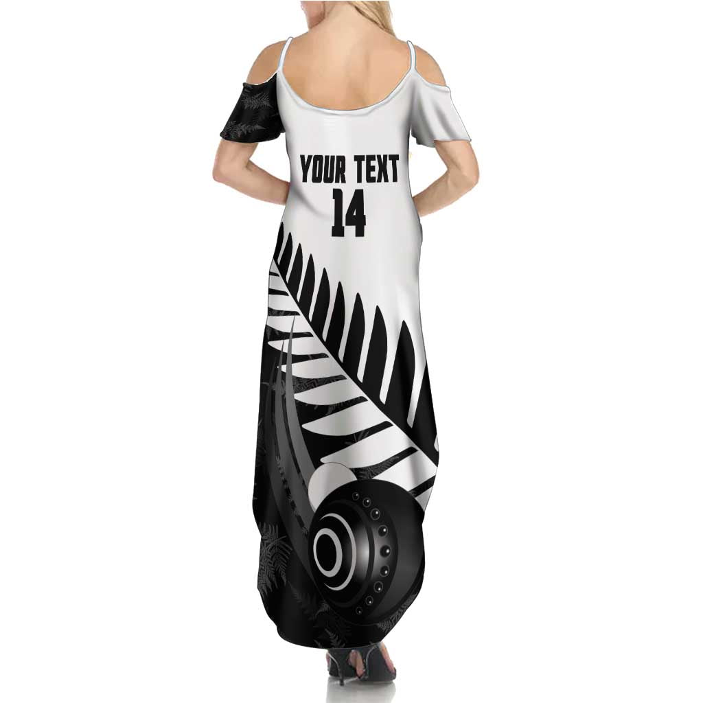 New Zealand Lawn Bowls Custom Summer Maxi Dress Aotearoa Silver Fern - Polynesian Pride