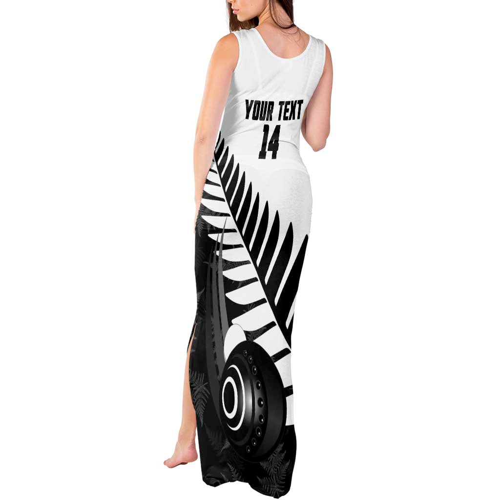 New Zealand Lawn Bowls Custom Tank Maxi Dress Aotearoa Silver Fern - Polynesian Pride