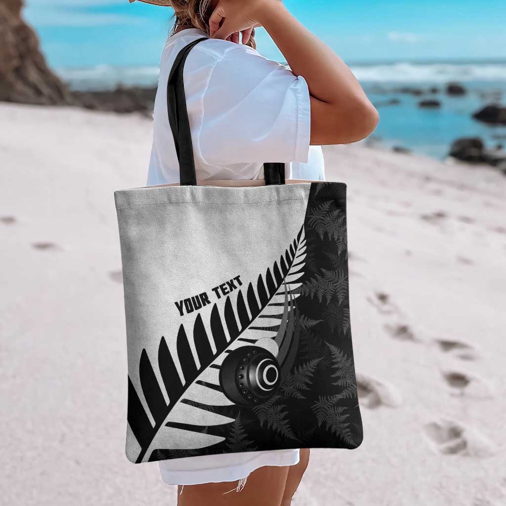 New Zealand Lawn Bowls Custom Tote Bag Aotearoa Silver Fern - Polynesian Pride