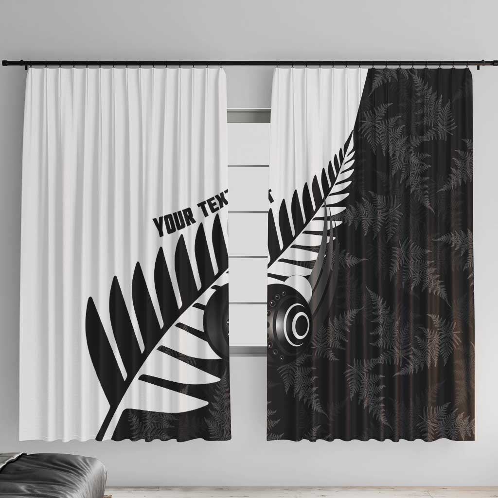 New Zealand Lawn Bowls Custom Window Curtain Aotearoa Silver Fern - Polynesian Pride