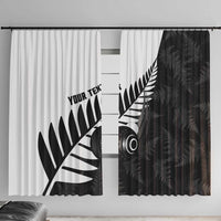New Zealand Lawn Bowls Custom Window Curtain Aotearoa Silver Fern - Polynesian Pride