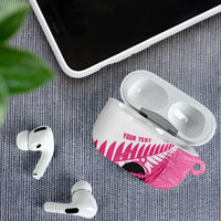New Zealand Lawn Bowls Breast Cancer Custom AirPods Case Aotearoa Maori Silver Fern Pink Ribbon - Polynesian Pride
