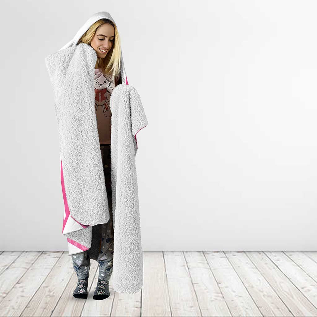 New Zealand Lawn Bowls Breast Cancer Custom Hooded Blanket Aotearoa Maori Silver Fern Pink Ribbon - Polynesian Pride