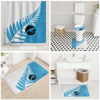 New Zealand Lawn Bowls Prostate Cancer Custom Bathroom Set Aotearoa Maori Silver Fern Blue Ribbon - Polynesian Pride