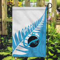 New Zealand Lawn Bowls Prostate Cancer Custom Garden Flag Aotearoa Maori Silver Fern Blue Ribbon - Polynesian Pride