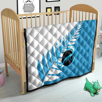 New Zealand Lawn Bowls Prostate Cancer Custom Quilt Aotearoa Maori Silver Fern Blue Ribbon - Polynesian Pride