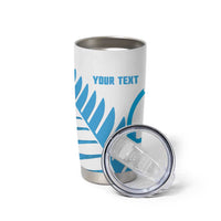 New Zealand Lawn Bowls Prostate Cancer Custom Tumbler Cup Aotearoa Maori Silver Fern Blue Ribbon - Polynesian Pride