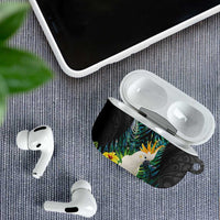 Sulphur-crested Cockatoo New Zealand AirPods Case Paua Shell Aotearoa Maori Tropical Flowers - Polynesian Pride