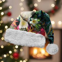 Sulphur-crested Cockatoo New Zealand Christmas Santa Hat Paua Shell Aotearoa Maori Tropical Flowers - Polynesian Pride