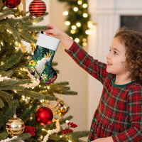 Sulphur-crested Cockatoo New Zealand Christmas Stocking Paua Shell Aotearoa Maori Tropical Flowers - Polynesian Pride