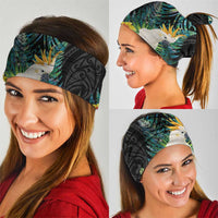 Sulphur-crested Cockatoo New Zealand Neck Gaiter Paua Shell Aotearoa Maori Tropical Flowers - Polynesian Pride