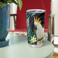 Sulphur-crested Cockatoo New Zealand Tumbler Cup Paua Shell Aotearoa Maori Tropical Flowers - Polynesian Pride