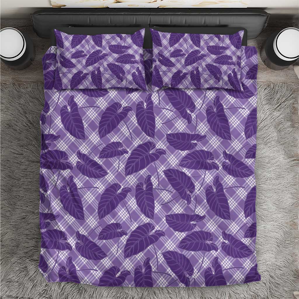 Purple Hawaii Kalo Palaka Motifs Bedding Set Hawaiian Taro Leaves Elegant Vibes LT14 Purple - Polynesian Pride