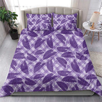 Purple Hawaii Kalo Palaka Motifs Bedding Set Hawaiian Taro Leaves Elegant Vibes LT14 - Polynesian Pride