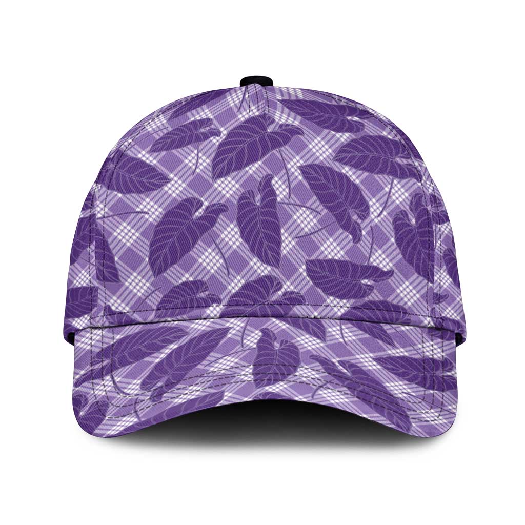 Purple Hawaii Kalo Palaka Motifs Classic Cap Hawaiian Taro Leaves Elegant Vibes