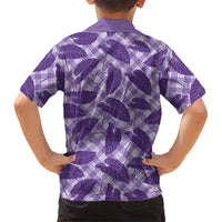Purple Hawaii Kalo Palaka Motifs Family Matching Mermaid Dress and Hawaiian Shirt Hawaiian Taro Leaves Elegant Vibes LT14 - Polynesian Pride