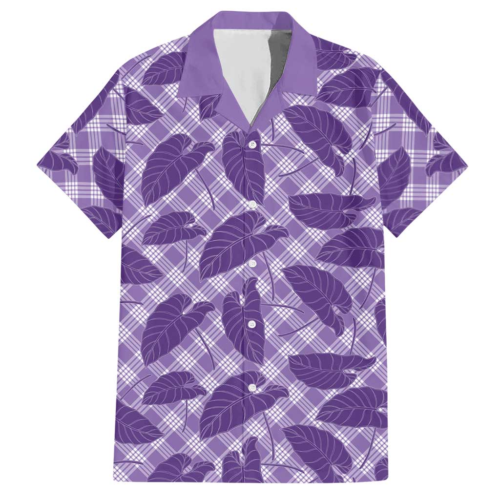 Purple Hawaii Kalo Palaka Motifs Hawaiian Shirt Hawaiian Taro Leaves Elegant Vibes - Polynesian Pride